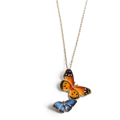 Bill Skinner Studio Butterfly Pendant In Orange