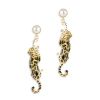 Bill Skinner Studio Clouded Leopard Drop Earrings In Gold