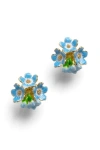 Bill Skinner Studio Forget Me Not 3 Cluster Studs In Blue