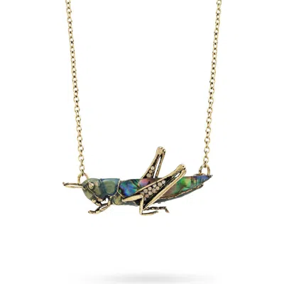 Bill Skinner Studio Grass Hopper Necklace In Gold