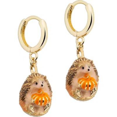 Bill Skinner Studio Hedgehog & Pumpkin Huggie Earrings