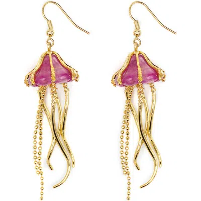 Bill Skinner Studio Jellyfish Drop Earrings In Gold