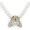 Bill Skinner Studio Moth Statement Necklace In Cream Pearl
