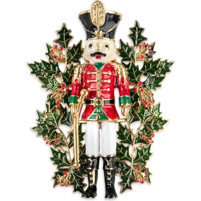 Bill Skinner Studio Nutcracker And Holly Brooch