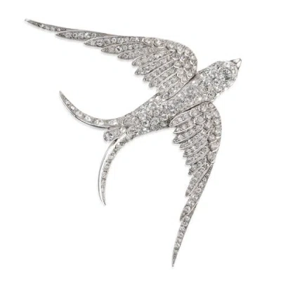 Bill Skinner Studio Pave Swallow Brooch In Silver