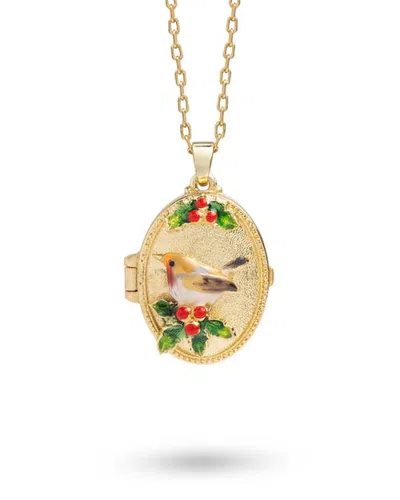 Bill Skinner Studio Robin & Holly Cameo Locket In Gold