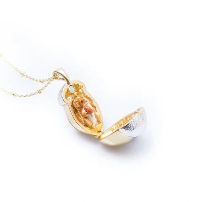Bill Skinner Studio Squirrel Acorn Locket In Gold