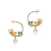 Bill Skinner Studio Squirrel & Acorn Hoop Earrings In Gold