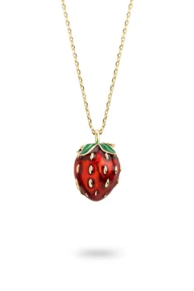 Bill Skinner Studio Strawberry Pendant In Red