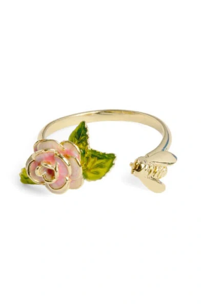 Bill Skinner Studio Vintage Rose & Bee Ring In Gold