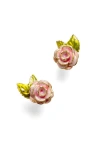 Bill Skinner Studio Vintage Rose Studs In Rose