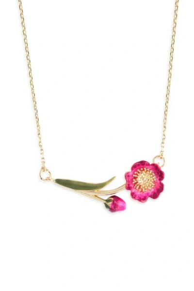 Bill Skinner Studio Wildflower Necklace In Red