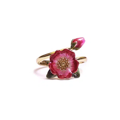 Bill Skinner Studio Wildflower Open Ring In Red