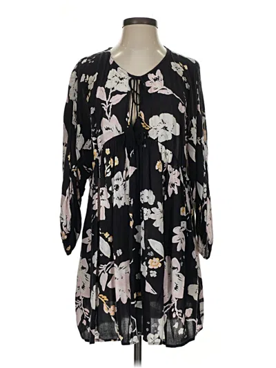 Pre-owned Billabong 3/4 Sleeve Blouse In Black