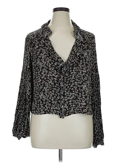 Pre-owned Billabong 3/4 Sleeve Blouse In Black