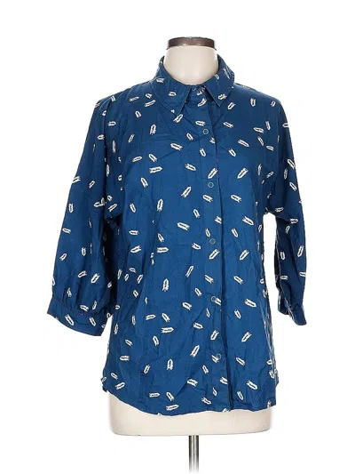 Pre-owned Billabong 3/4 Sleeve Blouse In Blue