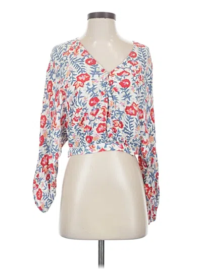 Pre-owned Billabong 3/4 Sleeve Blouse In Blue