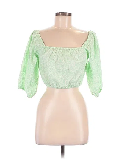 Pre-owned Billabong 3/4 Sleeve Blouse In Green
