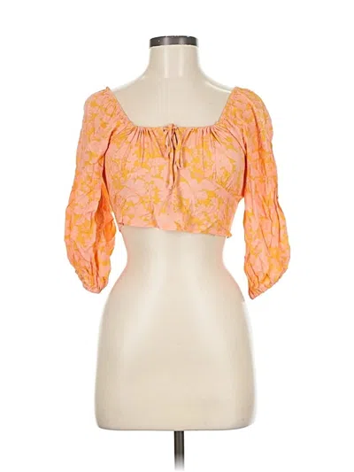 Pre-owned Billabong 3/4 Sleeve Blouse In Orange