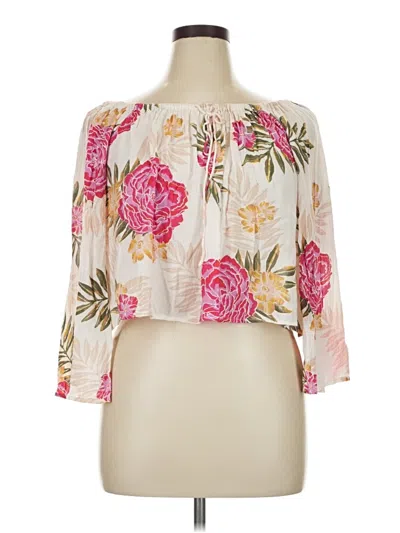 Pre-owned Billabong 3/4 Sleeve Blouse In Pink