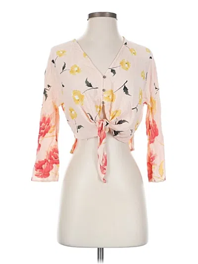 Pre-owned Billabong 3/4 Sleeve Blouse In Pink