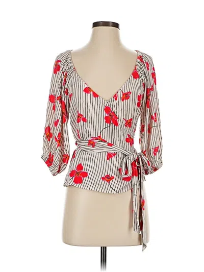 Pre-owned Billabong 3/4 Sleeve Blouse In Red