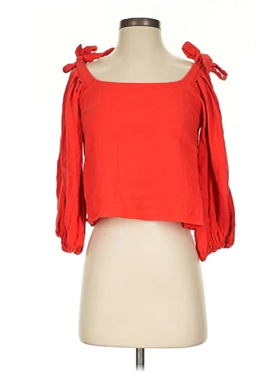 Pre-owned Billabong 3/4 Sleeve Blouse In Red