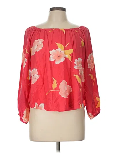Pre-owned Billabong 3/4 Sleeve Blouse In Red