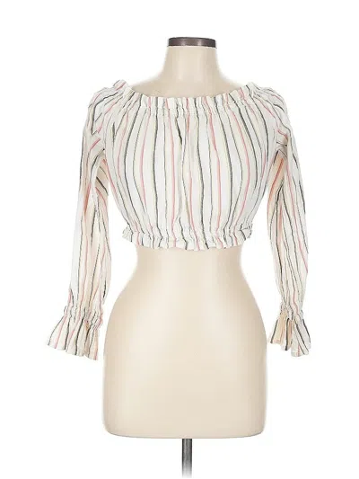 Pre-owned Billabong 3/4 Sleeve Blouse In White