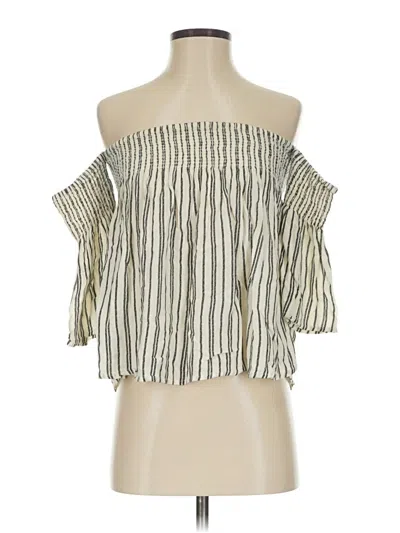 Pre-owned Billabong 3/4 Sleeve Blouse In White