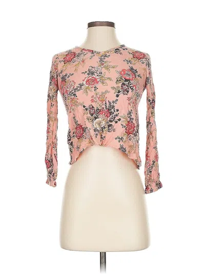 Pre-owned Billabong 3/4 Sleeve T-shirt In Pink