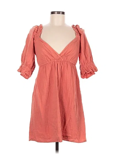 Pre-owned Billabong 3/4 Sleeve Top Orange Sweetheart Neckline Tops