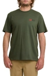 Billabong Abandoned Adventure Division Organic Cotton Graphic T-shirt In Green