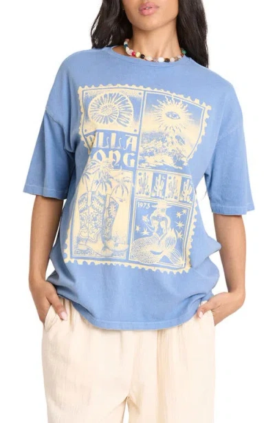 Billabong Across Skies Graphic Oversized T-shirt In Blue