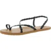 Billabong Agua Waves Womens Toe Loop Woven Flip-flops In Black