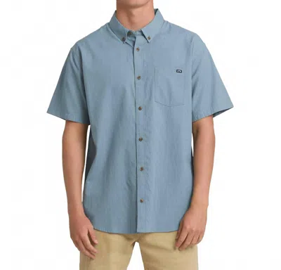 Billabong All Day Short Sleeve Shirt In Splashed Blue