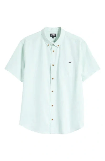 Billabong All Day Solid Short Sleeve Button-down Shirt In Bermuda