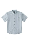 Billabong All Day Solid Short Sleeve Button-down Shirt In Jade Stone