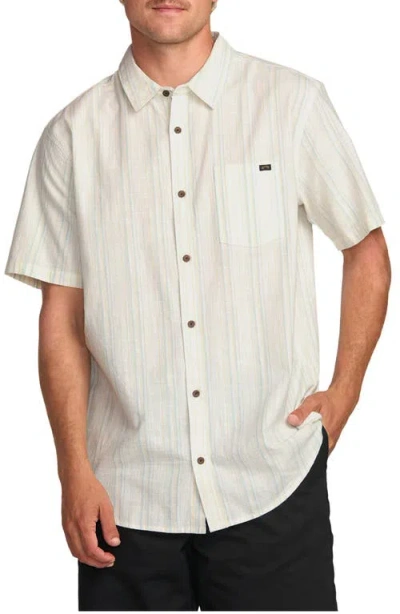 Billabong All Day Stripe Short Sleeve Button-up Shirt In White