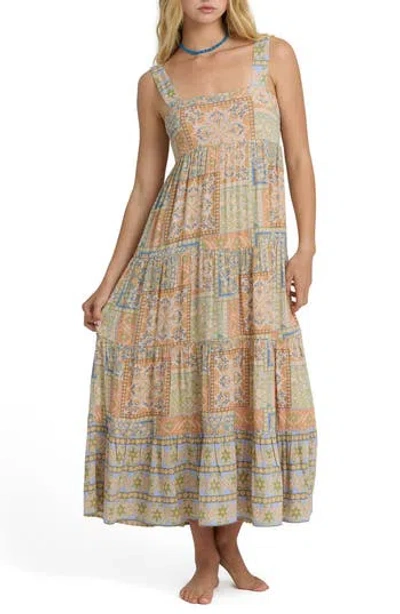 Billabong All Good Print Tiered Maxi Dress In Multi