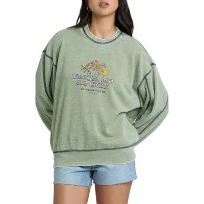 Billabong All The Days Kendel Fleece Sweatshirt In Green