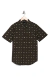 Billabong Aloe How Are You Short Sleeve Cotton Button-up Shirt In Black