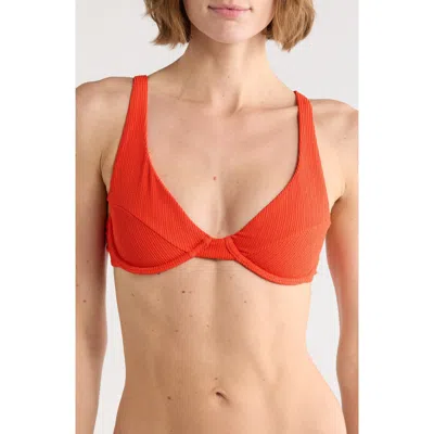 Billabong Aloha Marina Underwire Bikini Top In Orange