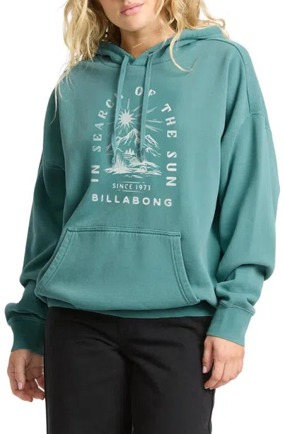 Billabong Always Lucky Graphic Pullover Hoodie In Green