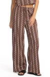 Billabong Another Wave Drawstring Cotton Blend Pant In Brown