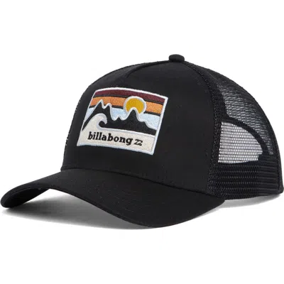 Billabong Aw Twill Trucker Baseball Cap In Black