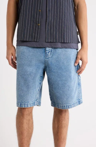 Billabong Bad Dog Cotton Denim Carpenter Shorts In Blue