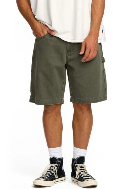 Billabong Bad Dog Denim Shorts In Green
