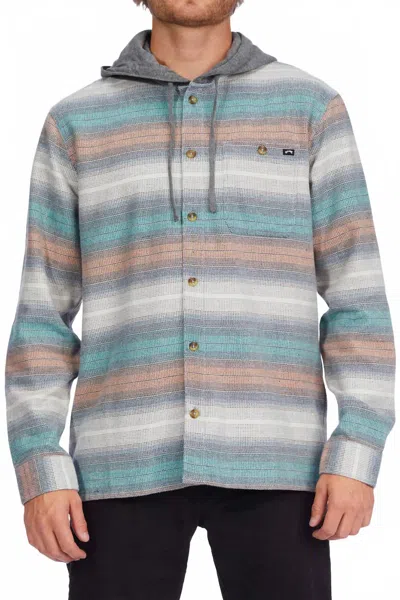 Billabong Baja Hooded Flannel Shirt In Chino In Animal Print