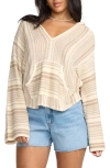 Billabong Baja Stripe Sweater Hoodie In Neutral